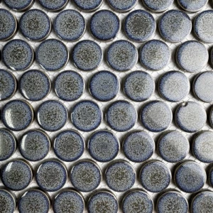 Мозаика Bonaparte Керамогранитная мозаика Round blue gray 28х28 серая 33х31,2 см