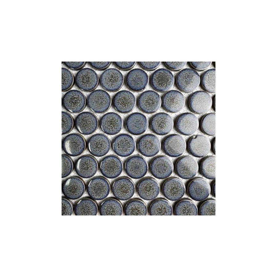 Мозаика Bonaparte Керамогранитная мозаика Round blue gray 28х28 серая 33х31,2 см