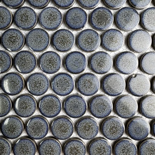 Мозаика Bonaparte Керамогранитная мозаика Round blue gray 28х28 серая 33х31,2 см