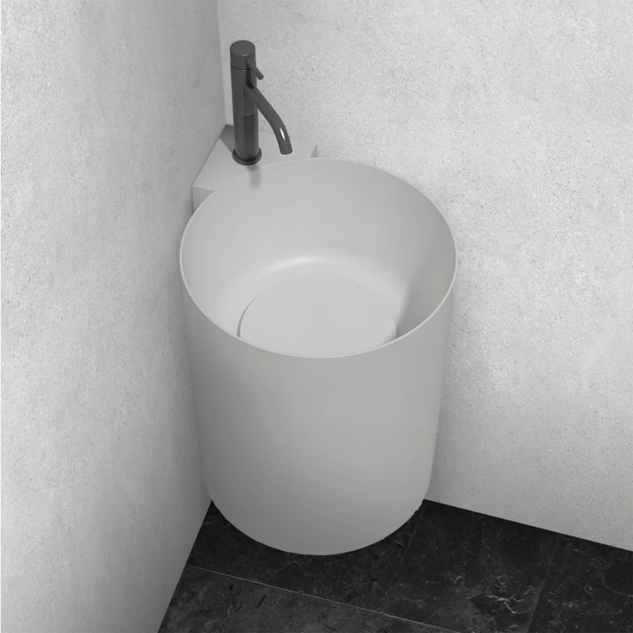 Раковина подвесная Abber Stein белая матовая AS2625 42,2х42,2 см