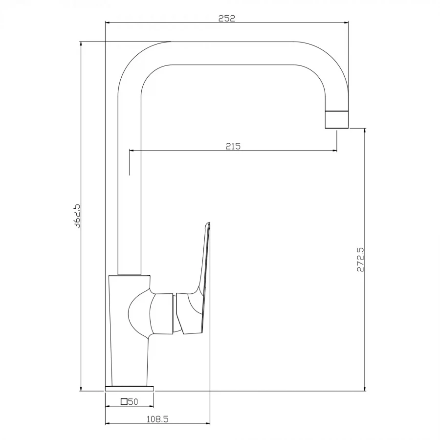 Смеситель Rossinka RS46-23 для кухни с поворотным изливом