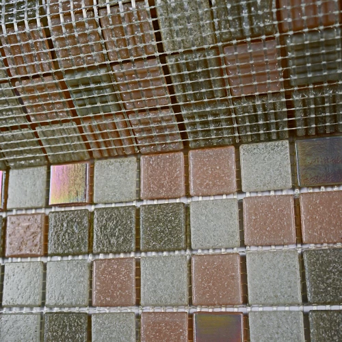 Мозаика Bonaparte Стеклянная мозаика Pale 20х20 глянцевая серо-розовая 32,7х32,7 см