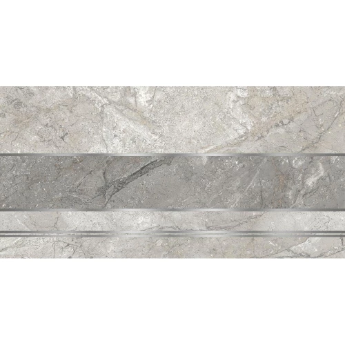 Плитка настенная Axima Этна D1 Декор широкая полоса матовый серый 60х30 см