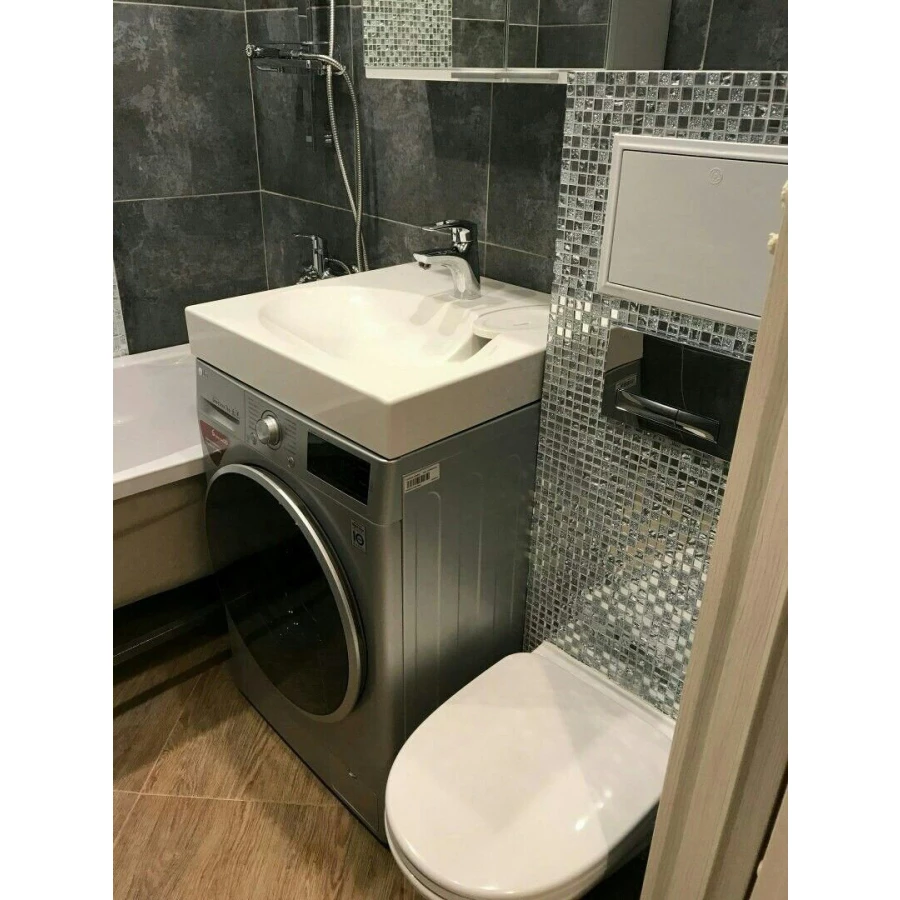 Раковина Azario Elegance new литьевой мрамор сифон в комплекте белая CS00086606 60х60х10 см