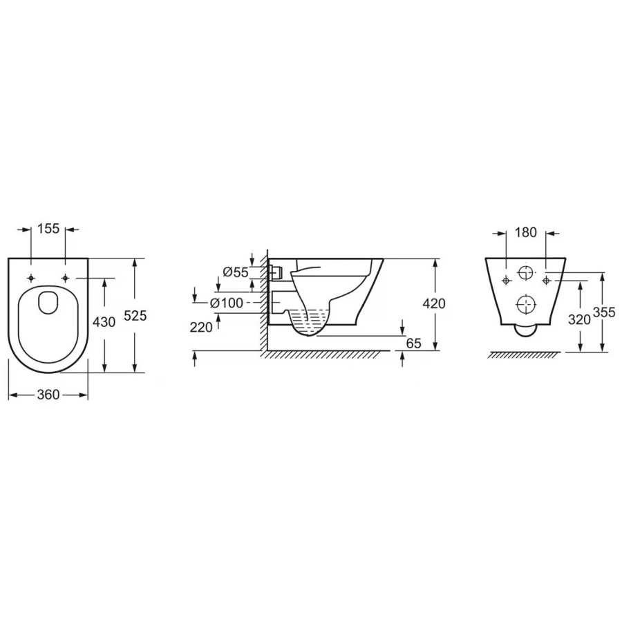 Подвесной унитаз Lavinia Boho Elegant Rimless 3308001R (состоит из 3308101R, 33290700)