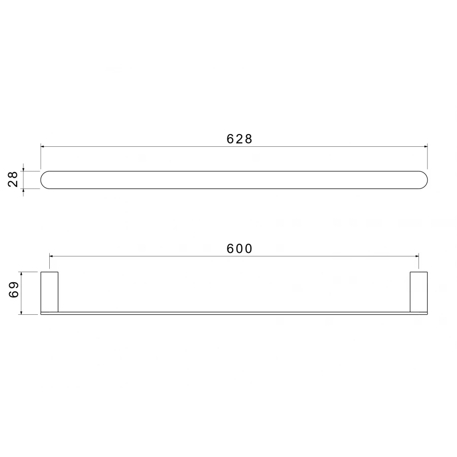Полотенцедержатель Aquatek Лира 600 мм хром AQ4414CR