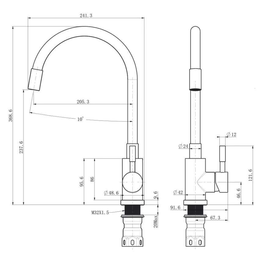 Смеситель Olive`s Balear для кухни хром 13435-3BLG