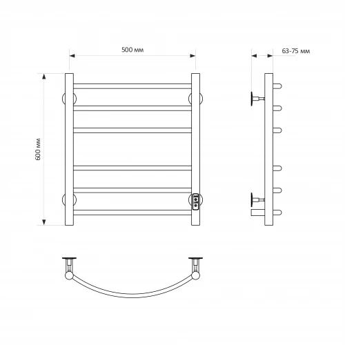 Полотенцесушитель электрический Mixline Capella ML-556409 60х50 см