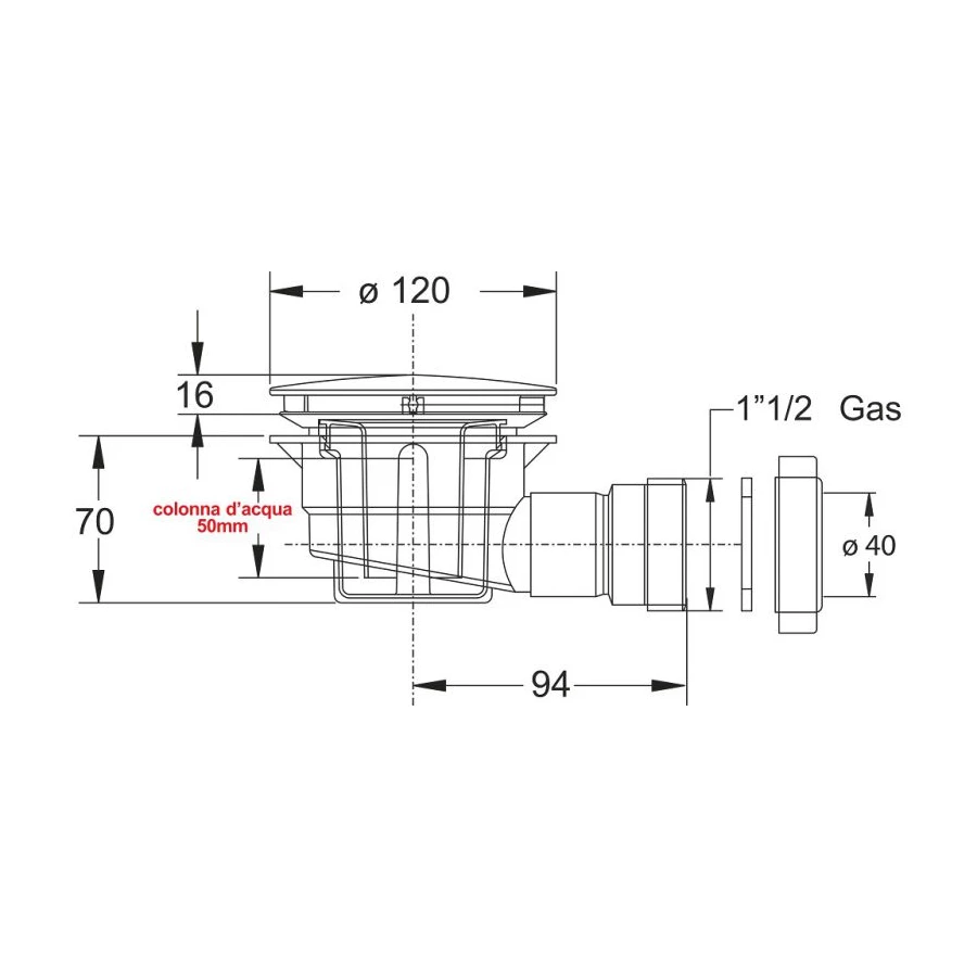 Сифон Bonomini для душевого поддона 5290AB12B7WZ