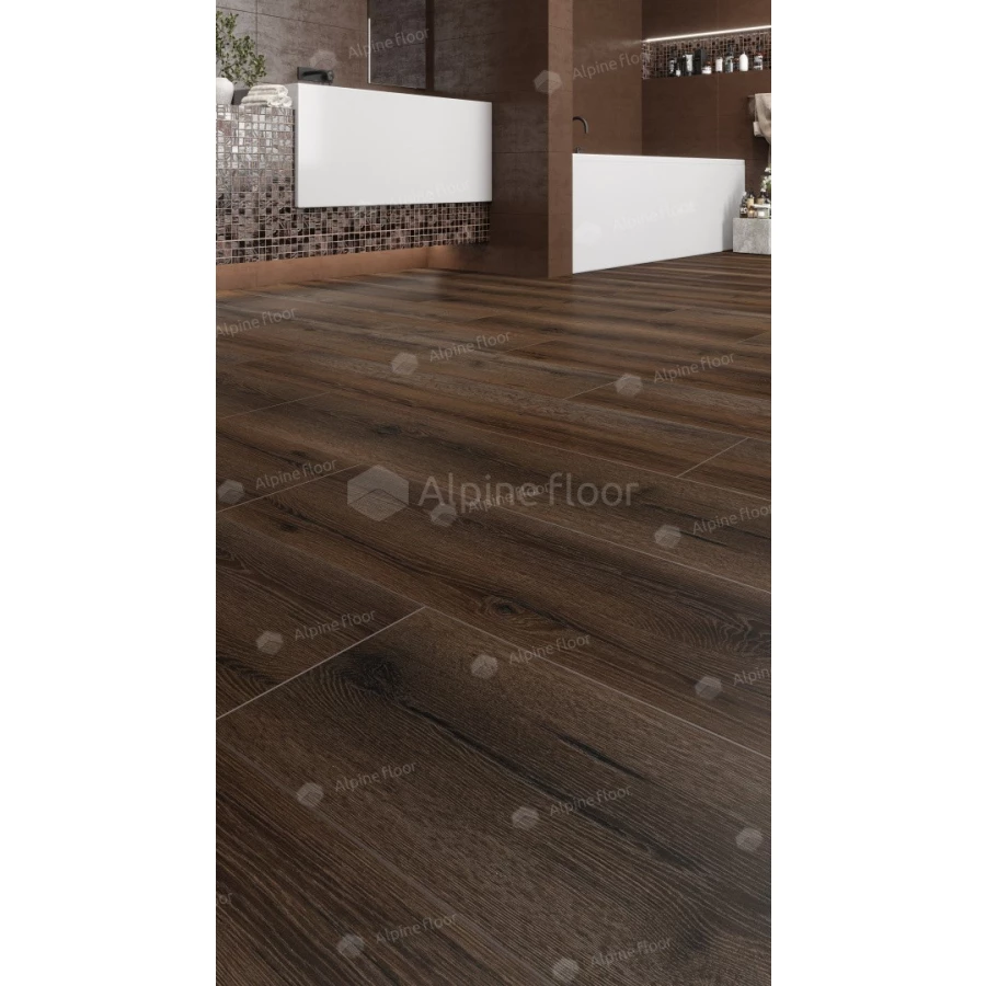 Ламинат Alpine Floor by Classen Aqua Life XL синхронное тиснение Дуб Пауэлл LF104-04 33 класс 8 мм 2.15 кв.м 128.5х28 см