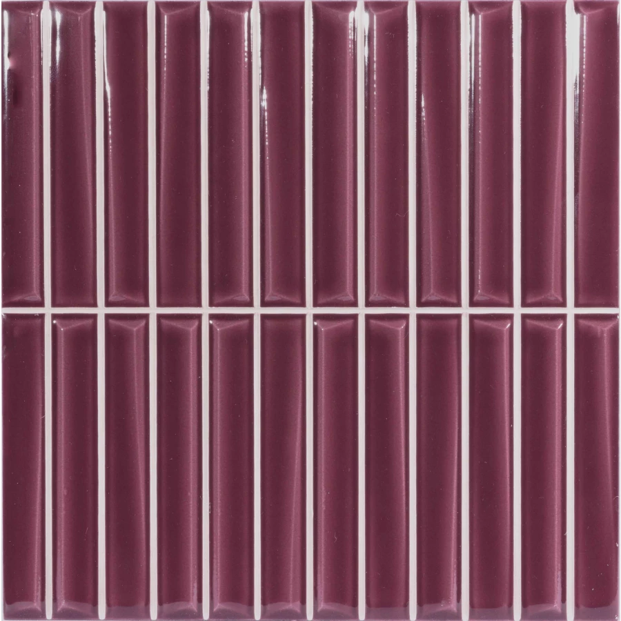 Плитка настенная Monopole Melody Bordeaux глянцевая бордовая 20x20 см