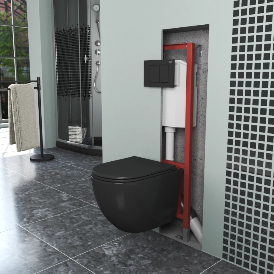 Инсталляция D&K с черной клавишей DI8540116 40x16.5x116 см