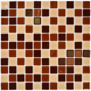 Мозаика Bonaparte Стеклянная мозаика Toffee mix 25х25 глянцевая коричневая 30х30 см