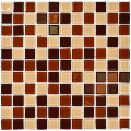 Мозаика Bonaparte Стеклянная мозаика Toffee mix 25х25 глянцевая коричневая 30х30 см