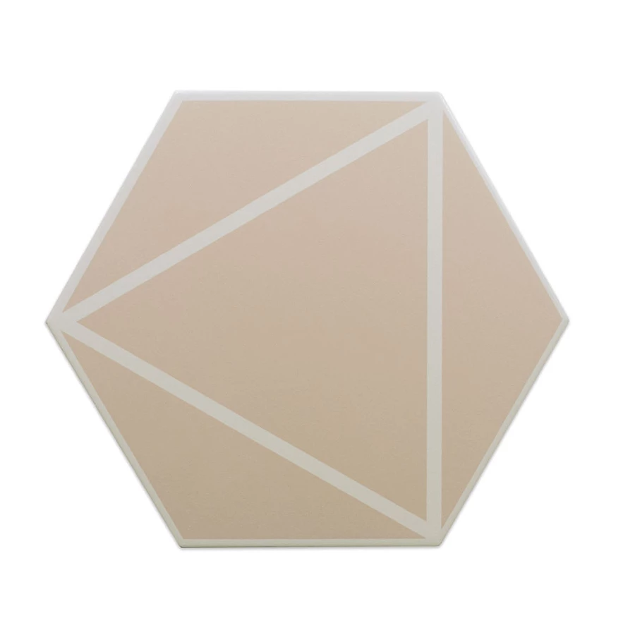 Керамогранит DNA Tiles Фэнси Линес Cафе / Fancy Lines Cafe матовый бежевый 127017 23х20 см