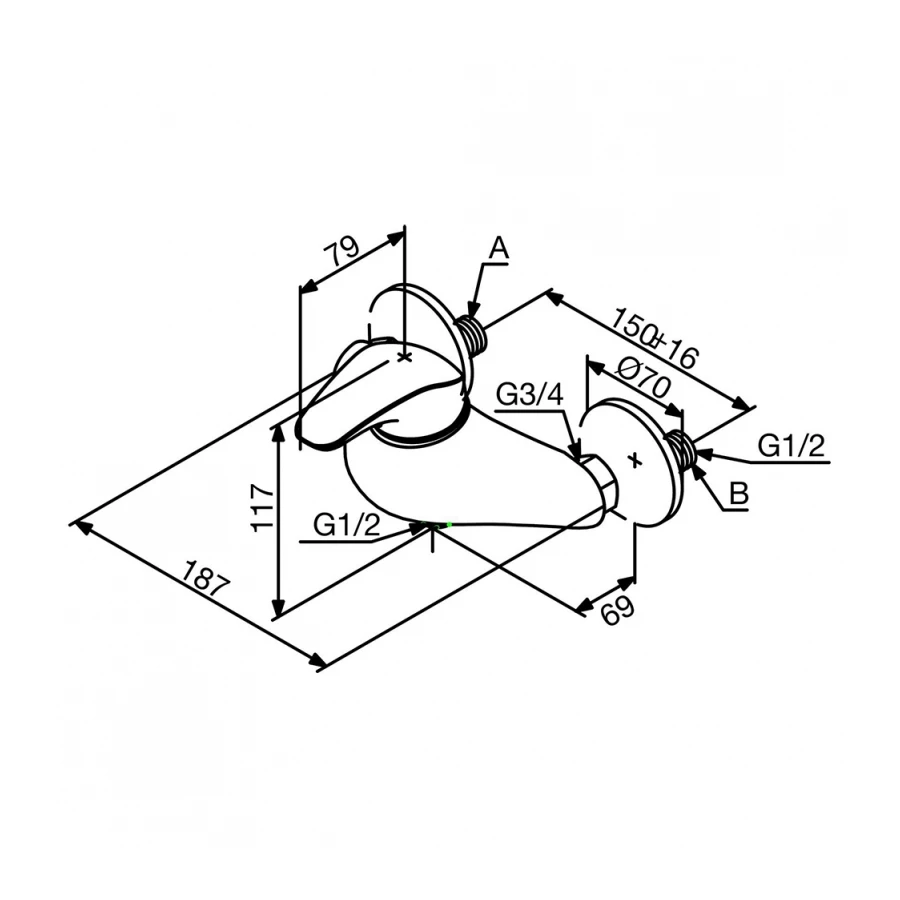 Смеситель для душа Damixa Space 102000000