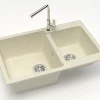 Кухонная мойка Azario Grand двойная искусственный мрамор цвет бежевый CS00079902 76.5х50х19 см