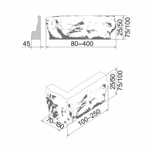 Декоративный камень углы Камелот Этна темно-коричневый 2168
