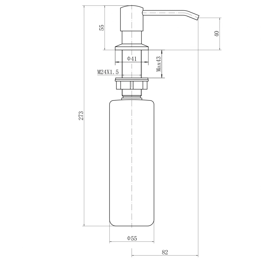 Дозатор Fashun для кухонной мойки сатин A403