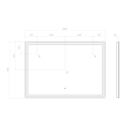 Зеркало Vigo Geometry Comfort 1000 064 100x70 см