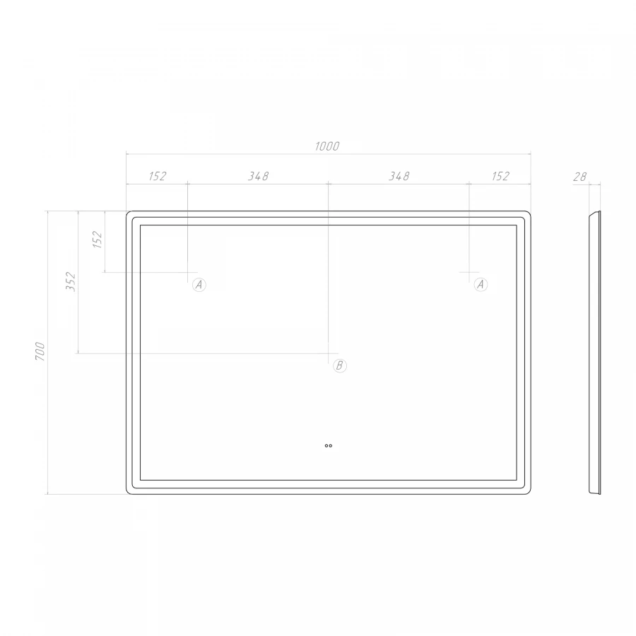Зеркало Vigo Geometry Comfort 1000 064 100x70 см