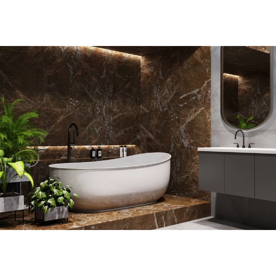 Керамогранит Грани Таганая Gresse Stone Simbel-espera коричневый с золотыми прожилками GRS05-25 120x60 см