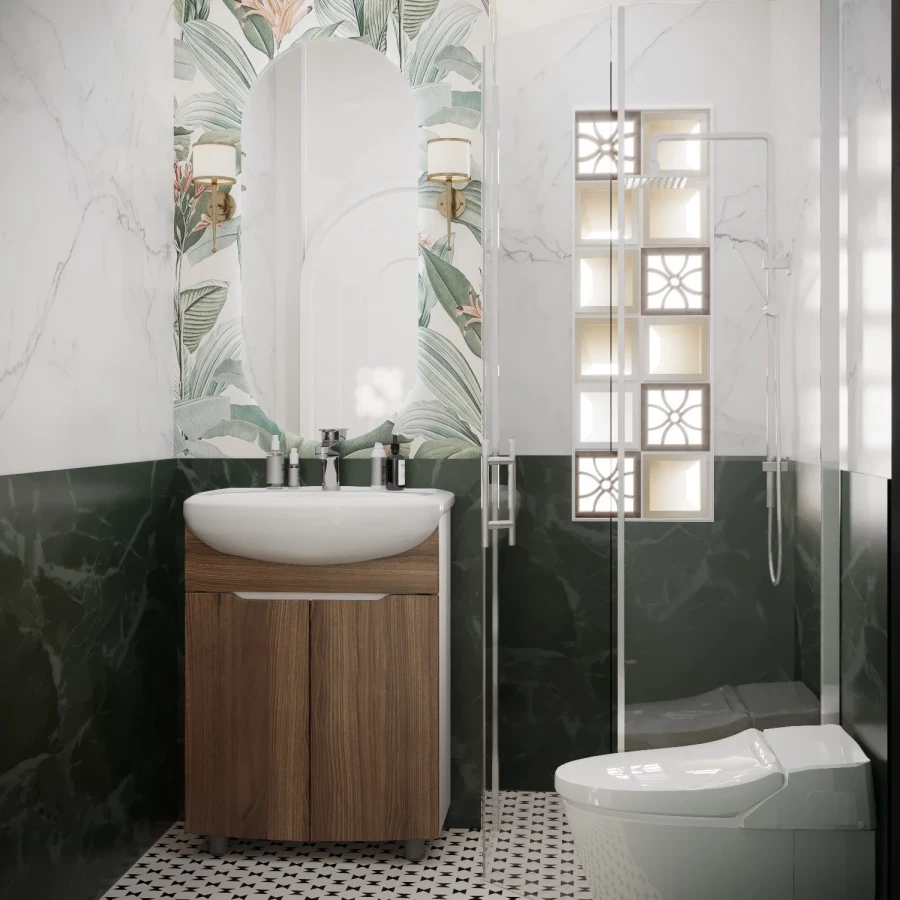 Тумба MixLine Ливадия-60 для ванной шимо темный-белый под умывальник Арго-60 549698