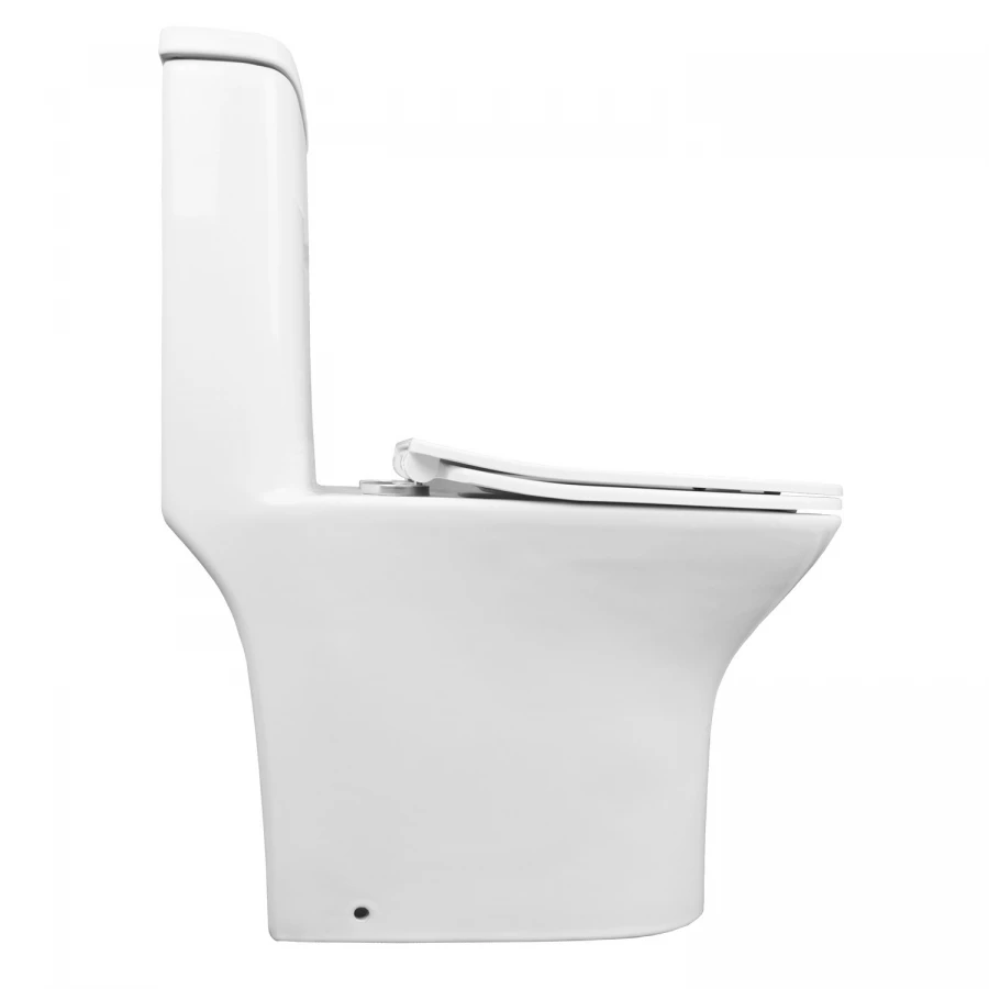 Унитаз-моноблок с функцией биде Azario Sente напольный безободковый горизонтальный слив сиденье дюропласт микролифт AZ-8614B 37.5х66.5х78.5 см