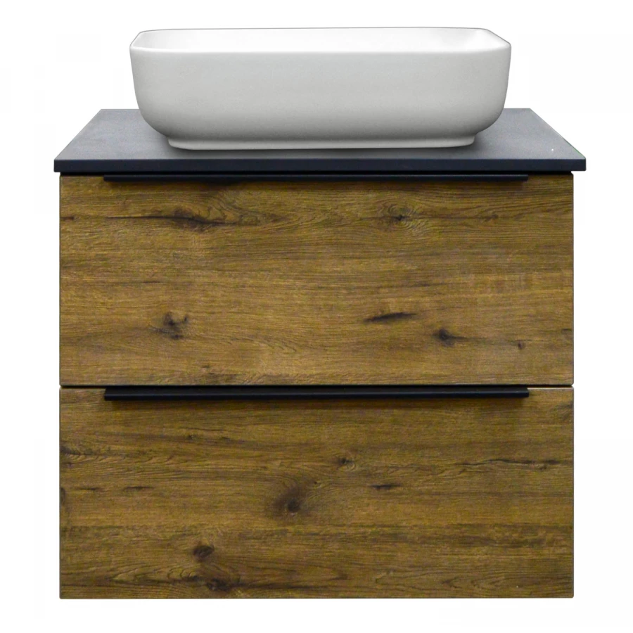 Тумба подвесная Azario Gris 90/2 два выдвижных ящика цвет дуб веллингтон CS00080430 90х50х56 см