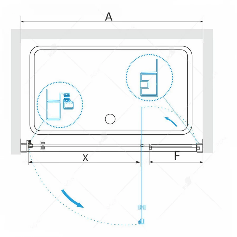 Душевая дверь RGW PA-02 41080207-51 700 шиншилла