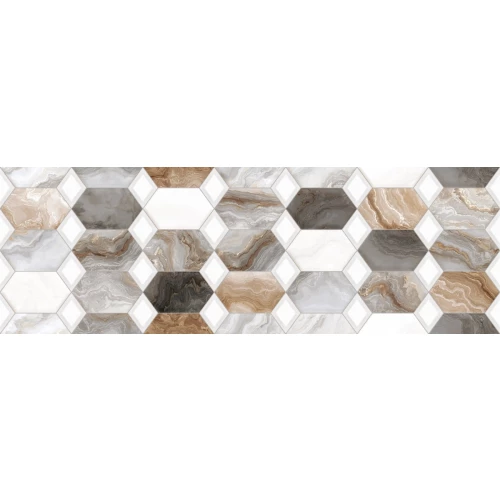 Плитка настенная Primavera Hypnose Grey Decor 05 glossy DG10-05 90х30 см