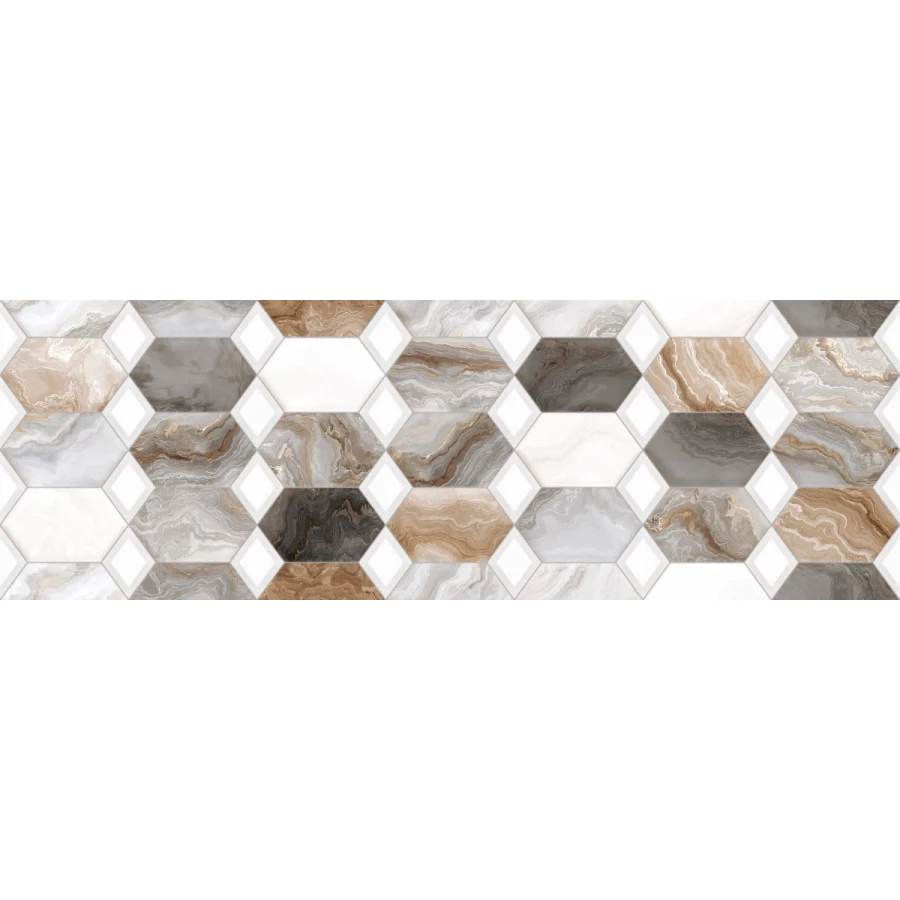 Плитка настенная Primavera Hypnose Grey Decor 05 glossy DG10-05 90х30 см