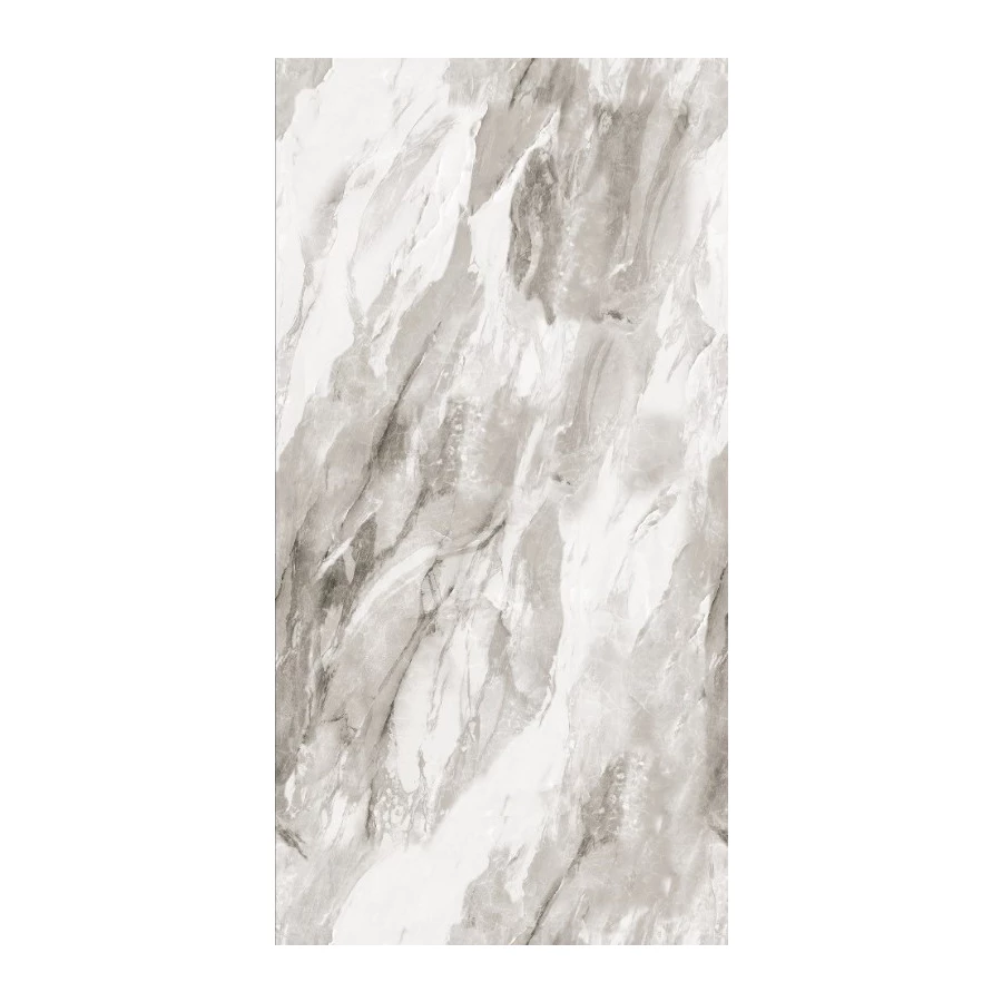 Керамогранит Realistik Bergen Polished Silver Carving глянцевый серый 120х60 см