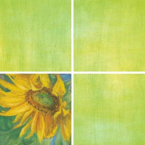Декор Нефрит-Керамика Подсолнух зеленый 41-38-83-7203 20*20