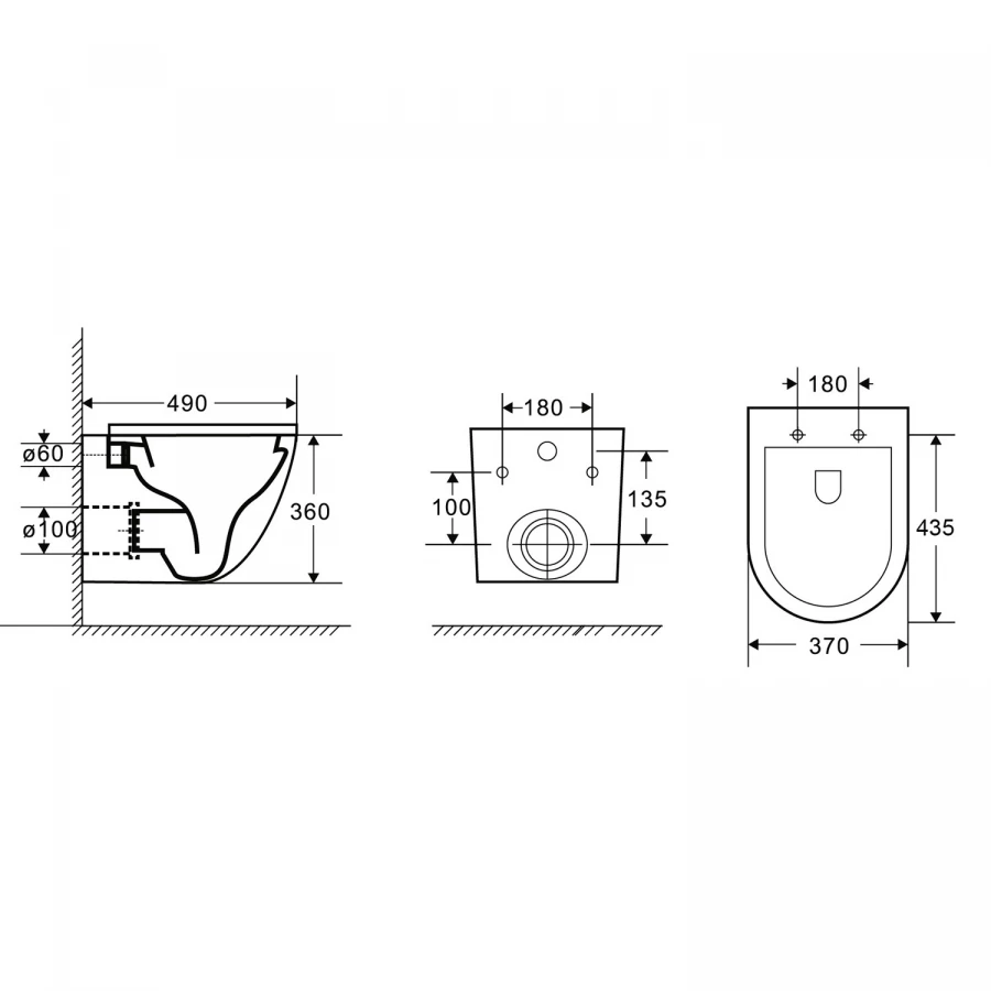 Унитаз подвесной Azario Grado безободковый система антивсплеск торнадо с быстросъемным сиденьем микролифт черный матовый AZ-0046-UQ1-MB 37х49х36 см
