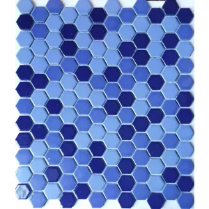 Мозаика Tonomosaic CFT8021 глянцевая из керамики, голубая, синяя, джинсовая 26*30 см