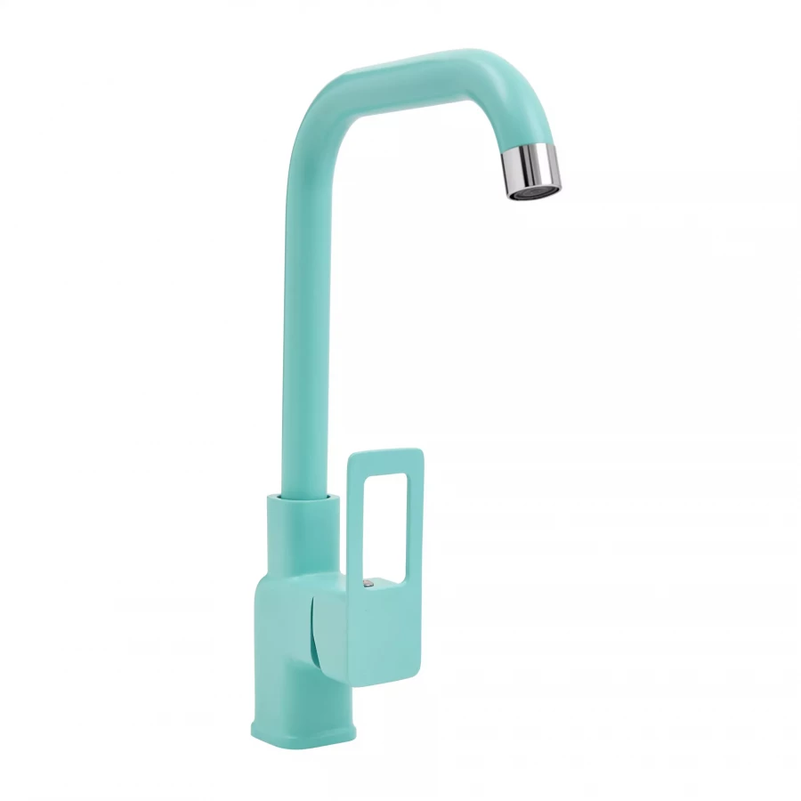 Смеситель для мойки Славен с высоким изливом одноручный мятный СЛ-ОД-Д92