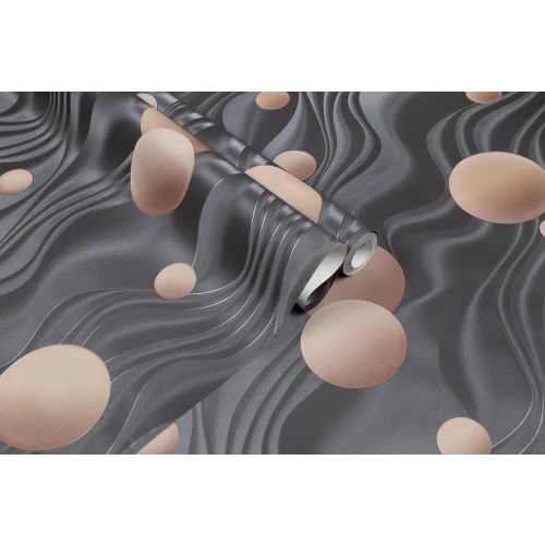 Обои флизелиновые Palitra Home HomeColor Soda черные HC72061-48 1,06х10,05 м