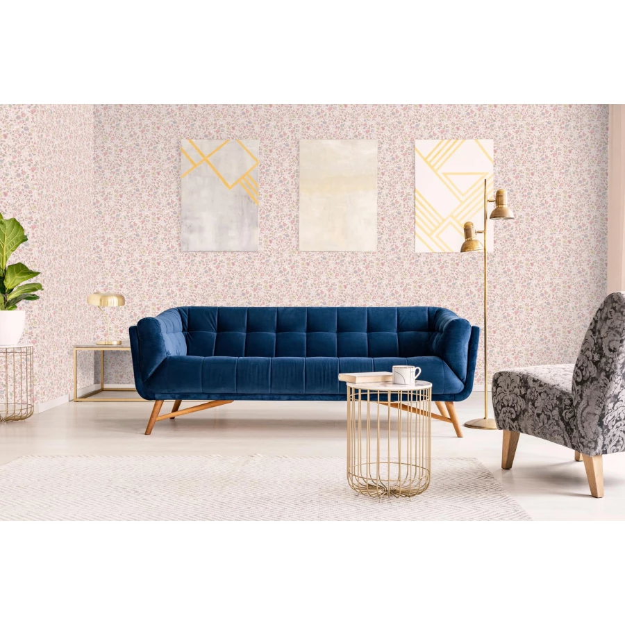 Обои винил на флизелине Grandeco Jack 'n Rose 2024 Красный Зеленый Голубой Белый JS 3105 10,05х0,53 м