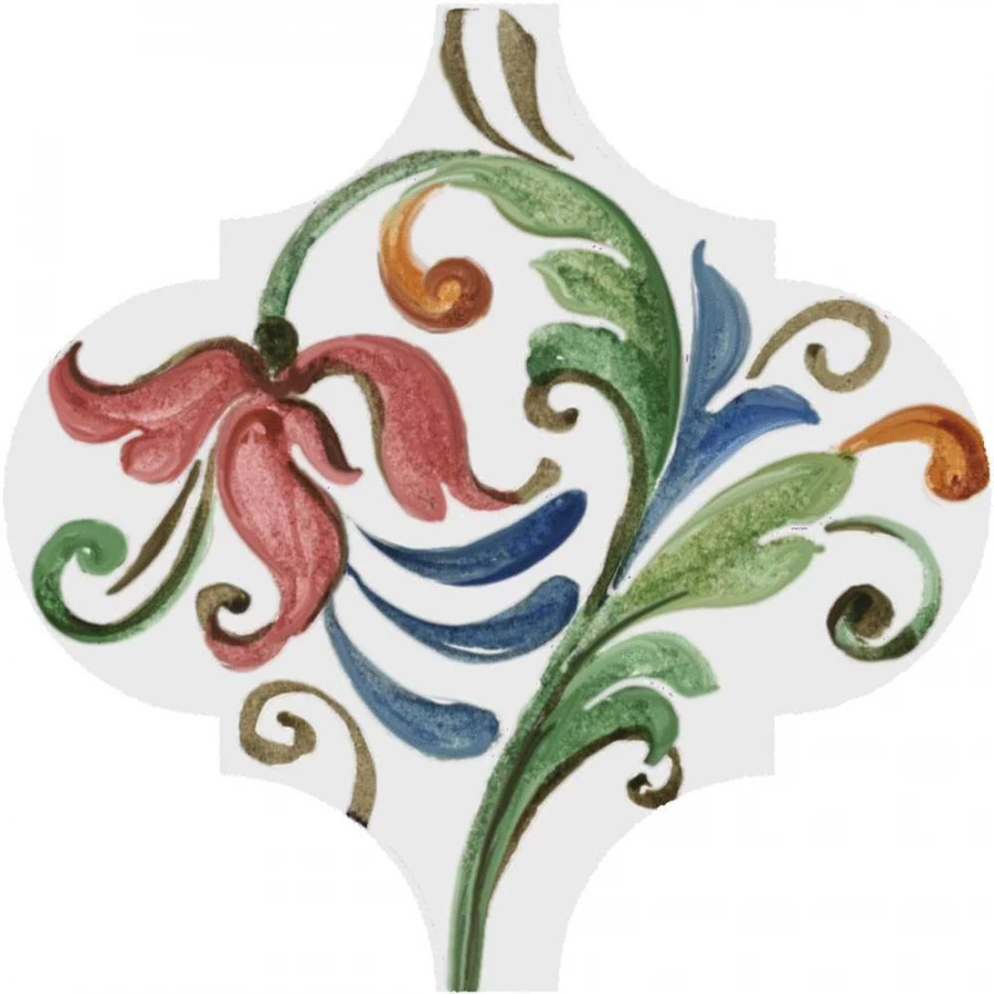 Плитка настенная Kerama Marazzi Арабески Тоскана 6 Декор глянцевый белый VT/A582/65000 6,5x6,5 см