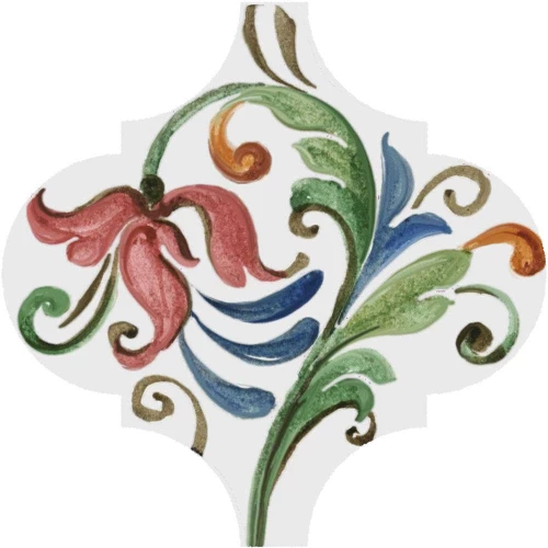 Плитка настенная Kerama Marazzi Арабески Тоскана 6 Декор глянцевый белый VT/A582/65000 6,5x6,5 см