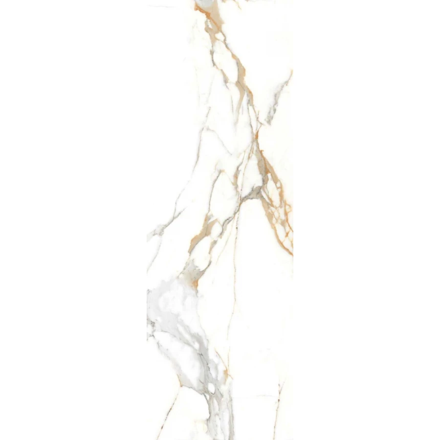 Керамогранит Adicon Slab Statuario Gold Polished глянцевый белый 240х80 см
