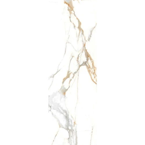 Керамогранит Adicon Slab Statuario Gold Polished глянцевый белый 240х80 см