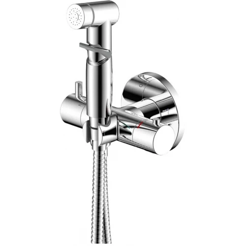 Смеситель Rossinka X25-58 термостатический с гигиеническим душем, встраиваемый хром