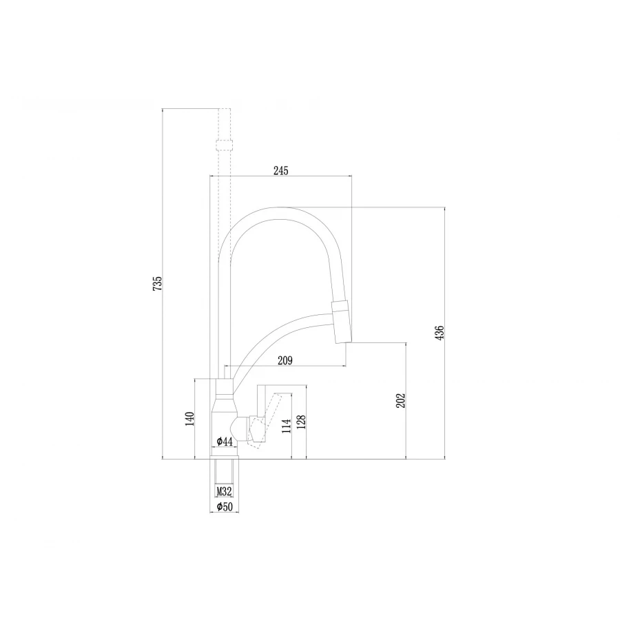 Смеситель Fmark для кухонной мойки FS8244C-02