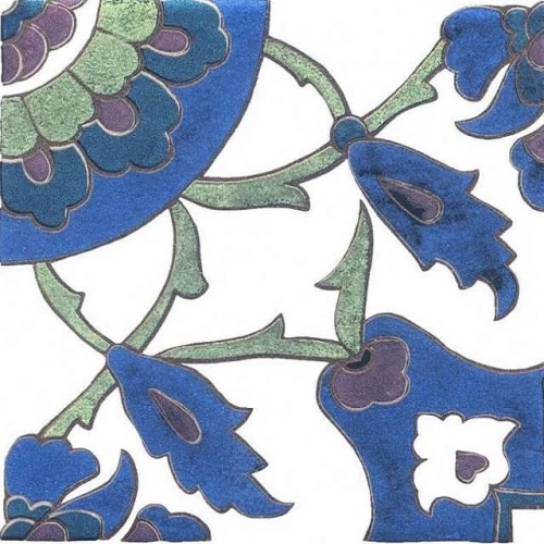 Плитка настенная Kerama Marazzi Альба Декор глянцевый синий HGD/A210/1146H 9,8x9,8 см