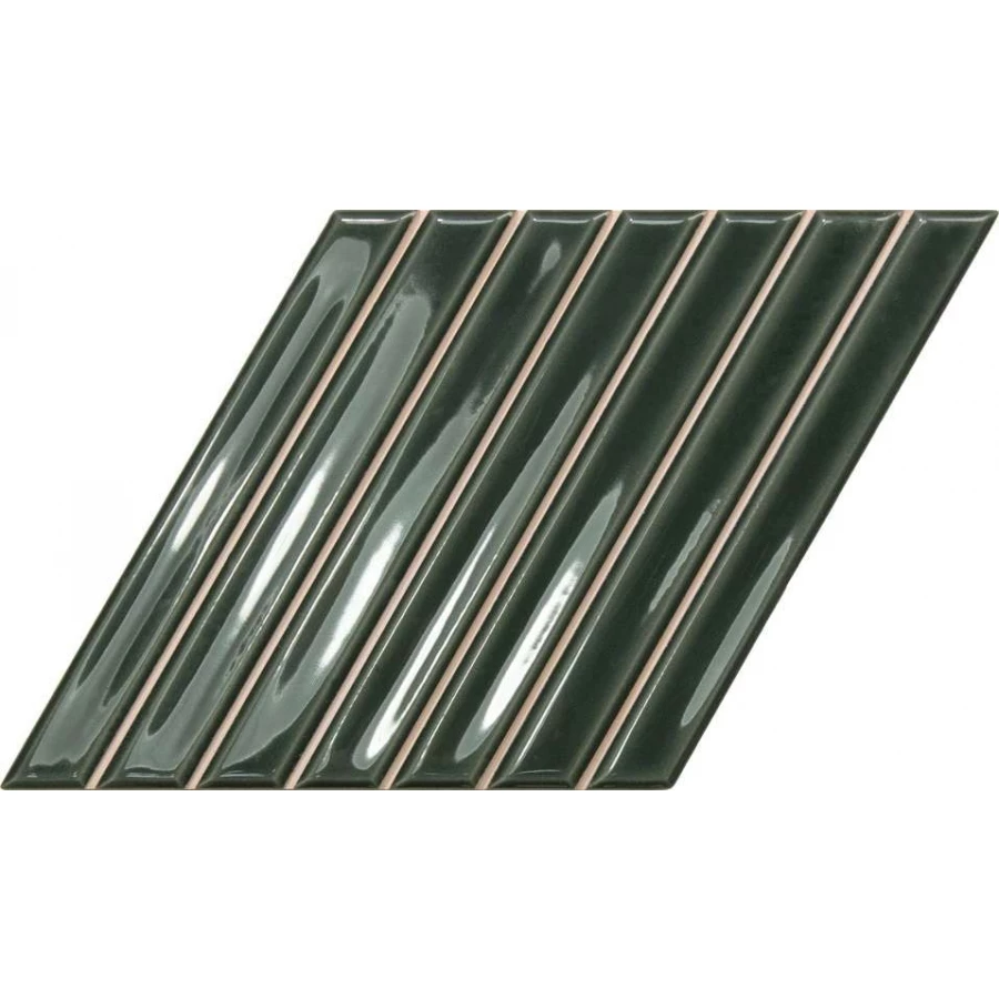 Плитка настенная WOW Spike Bars B Royal Green глянцевая зеленая 135025 25,9х15 см