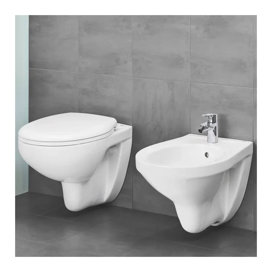 Унитаз подвесной Grohe Bau Ceramic безободковый, с сиденьем микролифт, альпин-белый 39351000