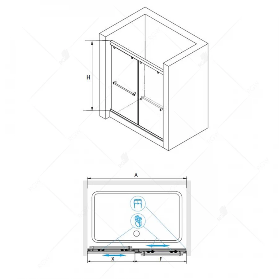 Душевая дверь RGW TO-11 01071116-21 1600 матовое-сатинат