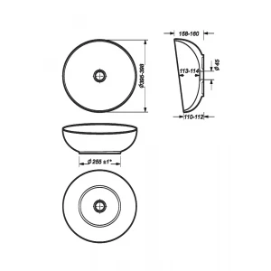 Раковина накладная Sanita Luxe Art Cut ART40SLWB01C